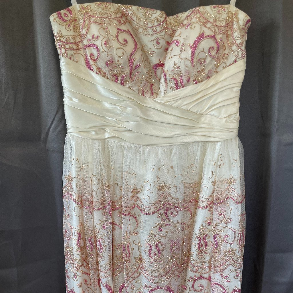 Pink, Gold, Ivory Short Homecoming Dress